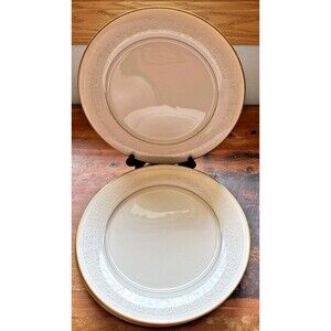 Lot Of 4 Noritake Ivory China 7562 Tulane Gold Trim 10 5/8” Dinner Plate Scrolls